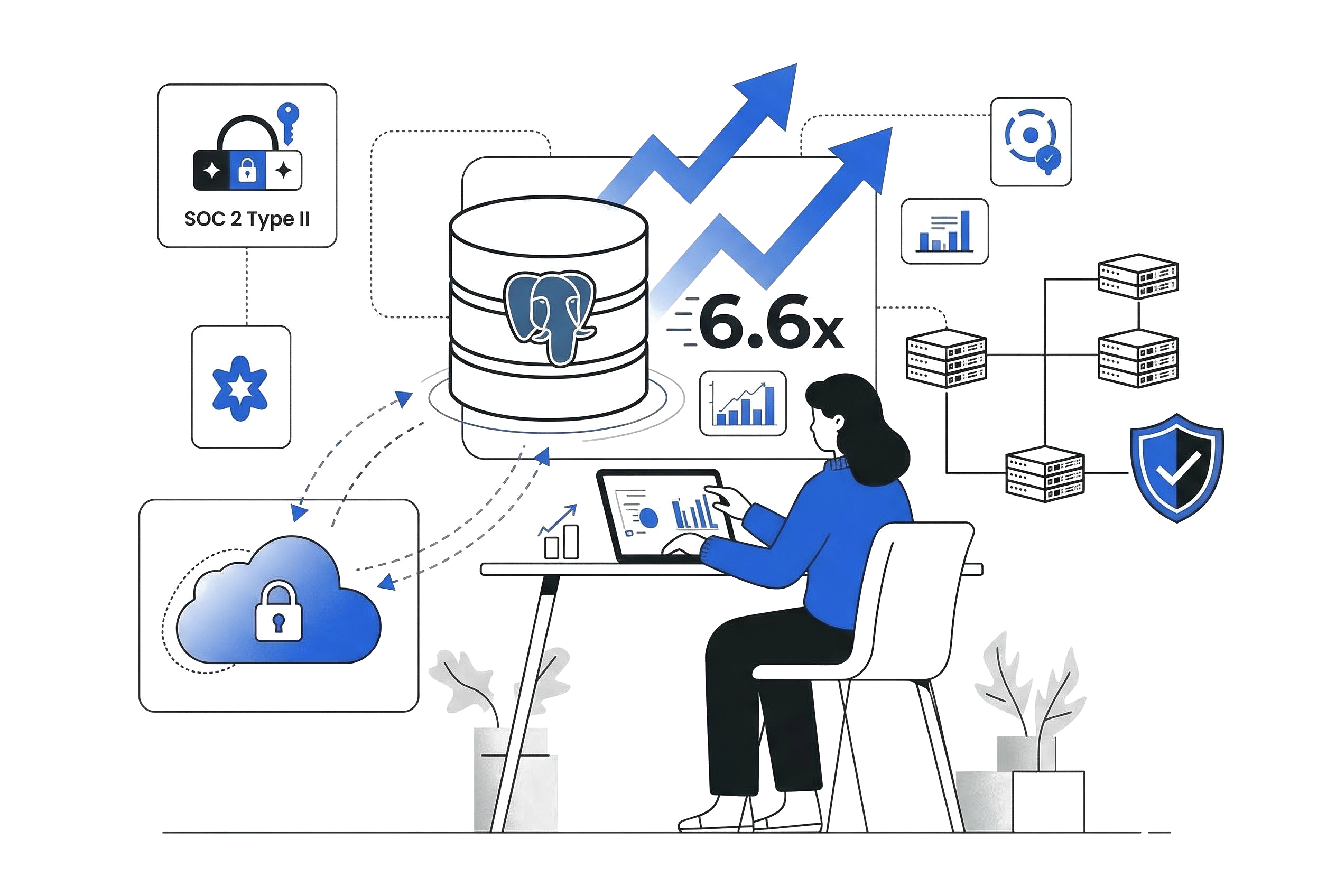 Supabase enterprise infrastructure upgrade showing 6.6x performance improvement